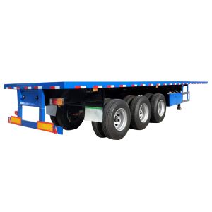 China 15メートル40フィートプラットフォーム20フィートボックスローダーコンテナセミトレーラーフラットベッドセミトレーラー（海上輸送用） wholesale