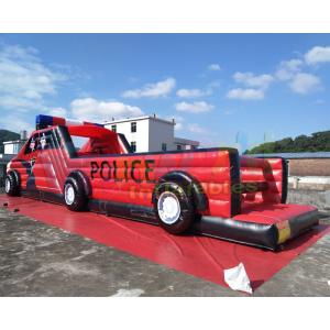 Digital Printing Police Car Inflatable Obstacle Course For Advertisement