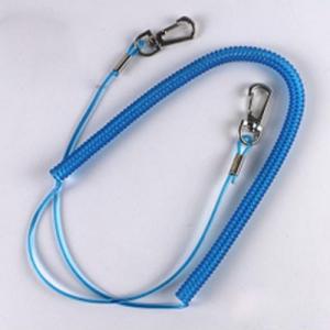Fishing braid line boat blue high quality plastic safety coiled Lanyard tether coil holder