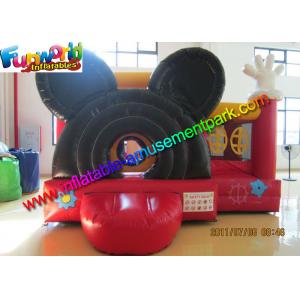 Mickey Mouse Inflatable Bounce Houses , Small Jumping Castle With Repair Kit