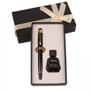 Customized Innovative Biodegradable Packaging Black Ink Pen Set Gift Boxes EVA Insert