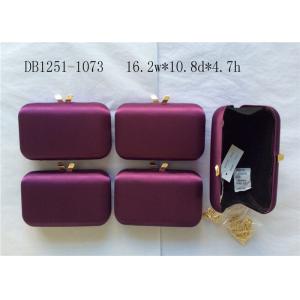 Customized Recyclable Womens Satin Clutch Bag Two Magnet Metal Hook