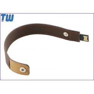 China Full PU Leather Wristband Bracelet 64GB USB Pendrive Buckle Connected supplier