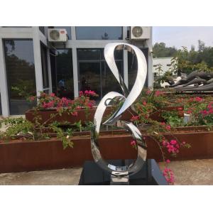 Polished Mirror Stainless Steel Sculpture , 0.8m Height Hotel Interior Sculpture