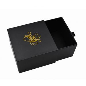 Matt Laminated Gold Foil Stamping Rigid Cardboard Paper Drawer Box For Jewelries