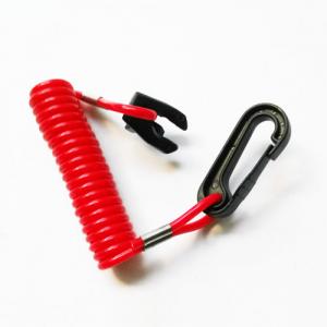 J Hook Red Coiled Jet Ski Lanyard Tether For Engine Killcord