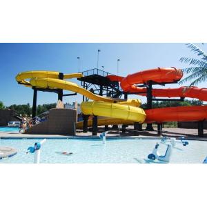 China Water Game Park Play Equipment Single Fiberglass Outdoor Pool Big Spiral Slide Set For Children supplier