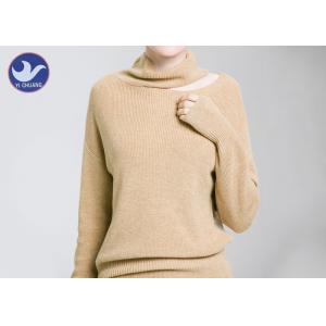 Neck Seam Slit High Neck Sweater Women's , Oversized Pullover Sweater Casual Loose Fitting