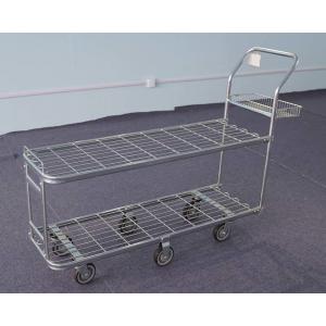 China Rolling Wire Trolley Cart  , Supermarket Shopping Trolley For Warehouse supplier