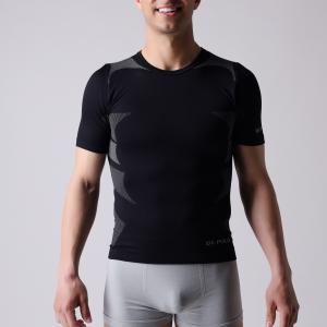 T-shirt,   short sleeve,  Men's sports wear,  black and  grey block,   XLSS002, man underwear,  seamless shirts.
