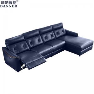 BN Italian-Style Sofa Cinema Living Room Minimalist Combination First Layer Cowhide Corner Sofa Recliner Functional Sofa