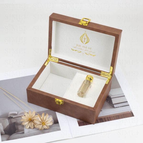 Luxury Cosmetic Perfume Box Custom Design With Matt Lamination Finish Leather Packing Decorative Perfume Box