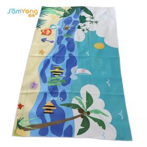 China Custom Printed Sand Repellent Beach Towel Palm Tree For Surfing supplier