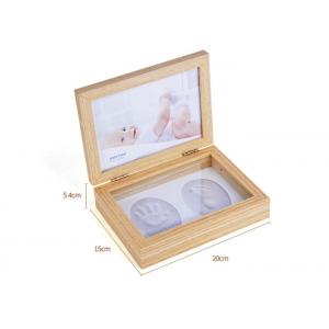 Wooden Hand and Foot Print Mud Photo Frame Set Wooden Baby Souvenir Gifts