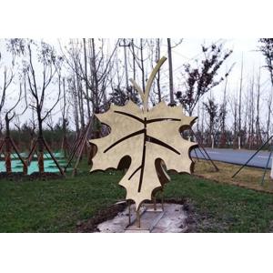 Art Stainless Steel Leaf Painted Metal Sculpture For Garden Park Decoration