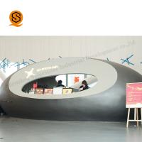 China Mostrador de recepción artificial brillante del salón del negro de la piedra alrededor del contador de la recepción on sale