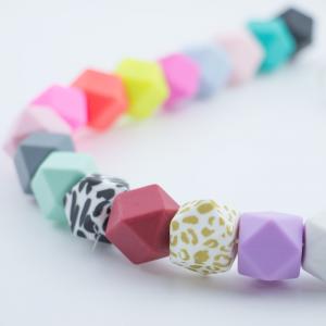 17mm Hexagon Silicone Teething Bead Eco Friendly Safety Chewable For Baby Teething