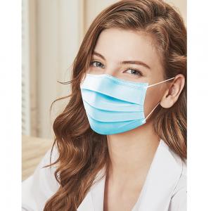 Blue Disposable Face Mask 25g PP Non Woven Fabric Material OEM / ODM