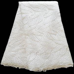 China F50265 white cord lace fabric for nigerian wedding supplier