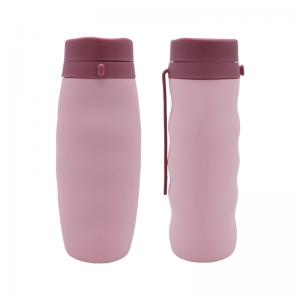 BPA Free 600ml Leakproof Silicone Foldable Water Bottle With PP Lid