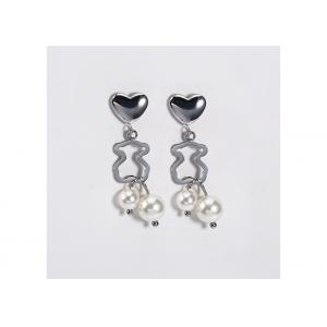 Attractive Stainless Steel Heart Earrings Minimalist Style For Anniversary