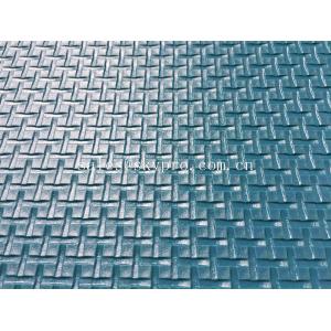 China Blue Conveyor Roll Cross Pattern PVC Conveyor Belt Matt Chemical Resistance supplier
