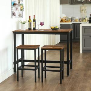 Wooden Bar Table and Stools, Bar Set for Sale, Bar Table and Chairs, Kitchen Furniture, LBT15X