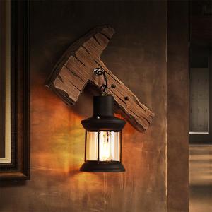 Restaurant bar cafe light creative industrial Vintage wood wall lamp(WH-VR-53)