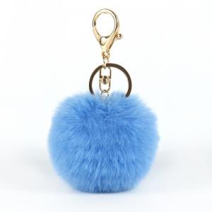 China Faux Big Fluffy Pom Pom Keyring 20g Weight Multicolor 4.7in Tall supplier