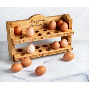 China Cubierta de huevos de madera rústica de bambú ecológica para quemar en la nevera o a pedido personalizado wholesale