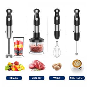 Powerful 800W Stainless Steel Stick Blender With Whisk / Milk Frother