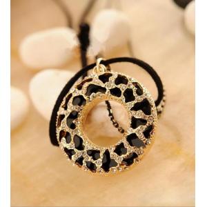 China Fashion Jewelry Leopard round pendant necklace cloth  ornaments supplier