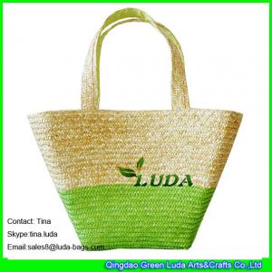 LUDA Color Block 2016 New Designer Lady Wheat Straw Handbags