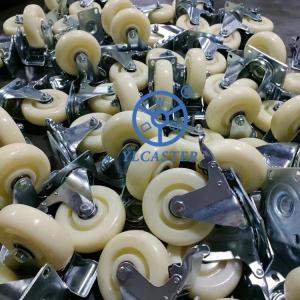China 3 Inch 4 Inch Swivel Plastic Caster Wheels White Color Trolley Wheels With Brakes supplier