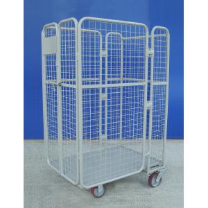 China Portable Lightweight  Roll Cage Trolley 66KG 4 Sided Roll Container with castors supplier