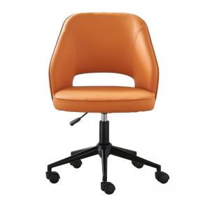 China GENUINE LEATHER Office Chair with Wheels and Lumbar Support Black Brown or Brown supplier