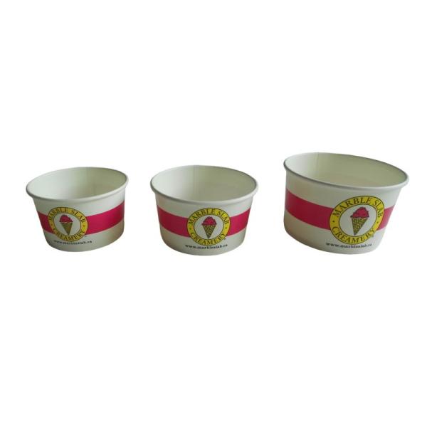 Waterbased Paper 8 Oz Ice Cream Containers Barrier Coated Customizable Flexo Printing