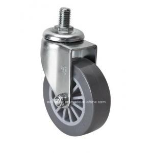 35kg Load Capacity 1.5" Threaded Swivel PU Caster with Zinc Plated Finish 26315-73
