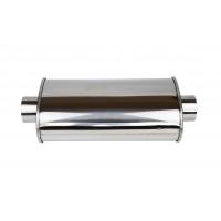 China Stainless Steel Auto Spares Exhaust Universal Muffler Silencer Oval Body on sale
