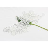 China Flower Embroidered Collar Lace Applique Patches For Silver Lace Wedding Dresses on sale