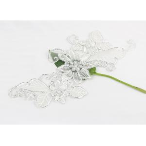 China Flower Embroidered Collar Lace Applique Patches For Silver Lace Wedding Dresses supplier