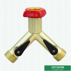 China Customized Garden Hose Pipe Shut Off Valve Garden Brass Two Ways Water Hose Connector Splitter supplier