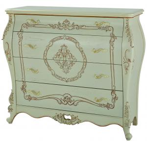 French antique white chest of 4 drawers nightstand bedside table living room cabinet