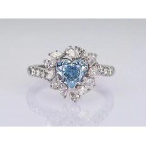 Lab Diamond Jewelry engagement ring wedding ring blue heart diamond loose synthetic diamonds