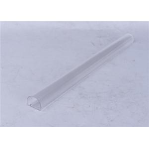 China Clear / Milky Plastic Extrusion Profiles , LED Lamp Extruded Plastic Parts supplier