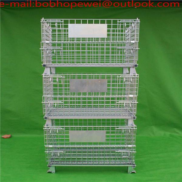Storage Wire Mesh Cage/metal turnover storage box/wire container storage cage