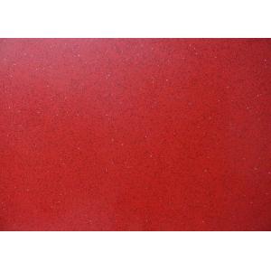 China Silver Star Red Color Artificial Quartz Faux Stone Kitchen Countertop Slabs supplier