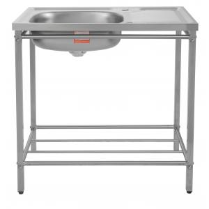 PSON Farmhouse Sink Outdoor Kitchen 80cm Steel Basin With Stand