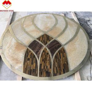 China Custom Mosaic Floor Water Jet Medallion Natural Wall Decoration Marble supplier