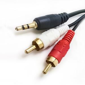 China 24K Gold Plated 3m RCA Stereo Cable 3.5 Mm To 2 RCA Audio Cable supplier